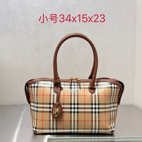 버버리 체크 지퍼 토트백 048170